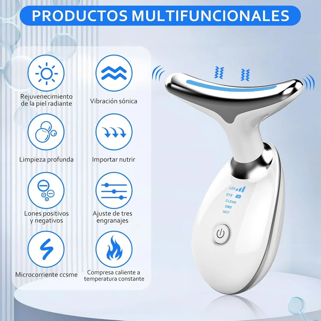 Masajeador Facial Eléctrico Terapia LED
